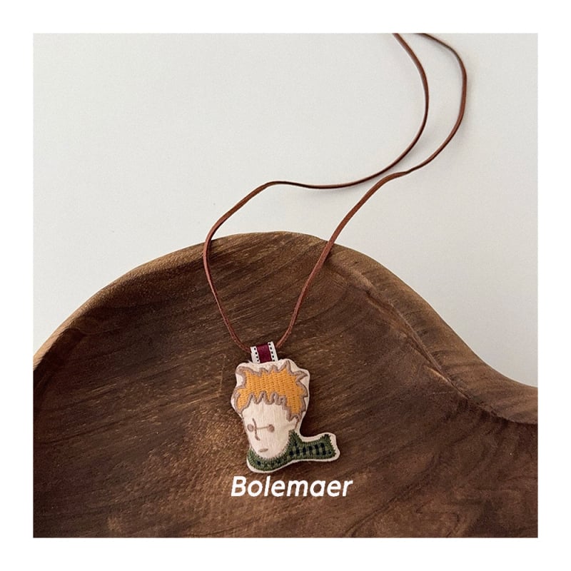 Koreai stílusú textil nyaklánc gyerekeknek, kézzel készített, mesefigurás dizájn