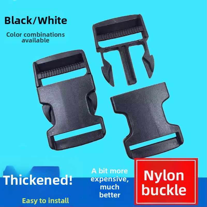 Bieza plastmasas sprādze mugursomām un somām — regulējama, pilsētas stila, bagāžas piederums (Zīmols: Friendly, Materiāls: Plastmasa, Izlaidums: 2025. gada pavasaris)