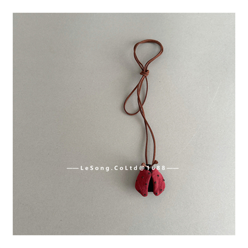 Детско колие от плат, ръчно плетено, цветеобразен елемент, карикатурен стил, дължина на веригата 11 см+, за деца 3–6 години, есен 2024