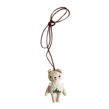 Детско колие от плат, ръчно плетено, цветеобразен елемент, карикатурен стил, дължина на веригата 11 см+, за деца 3–6 години, есен 2024