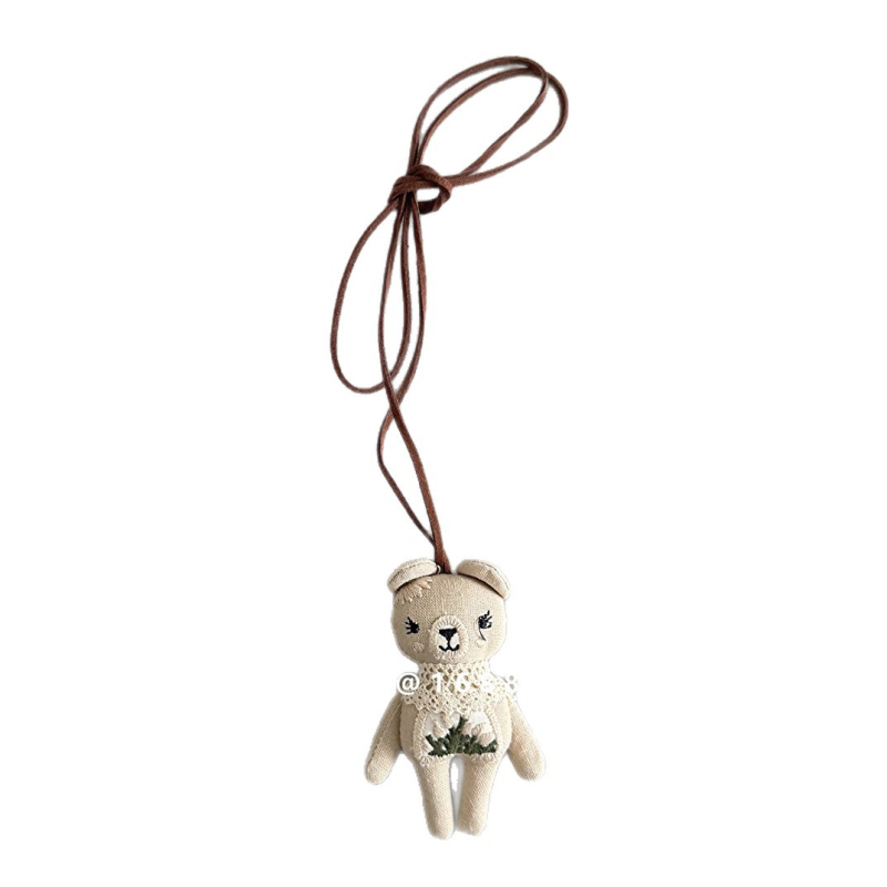 Детско колие от плат, ръчно плетено, цветеобразен елемент, карикатурен стил, дължина на веригата 11 см+, за деца 3–6 години, есен 2024