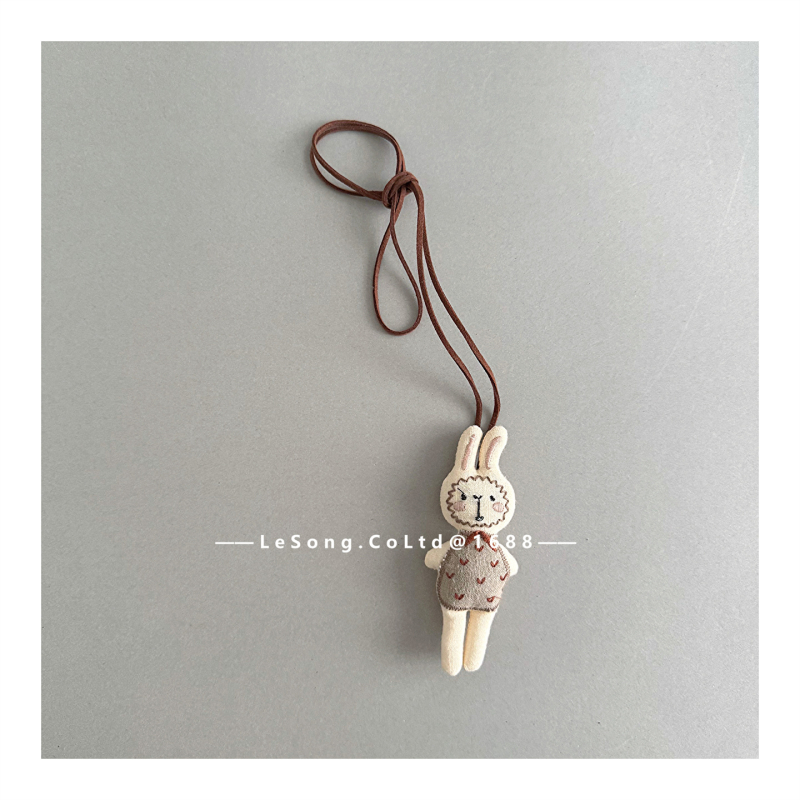 Детско колие от плат, ръчно плетено, цветеобразен елемент, карикатурен стил, дължина на веригата 11 см+, за деца 3–6 години, есен 2024