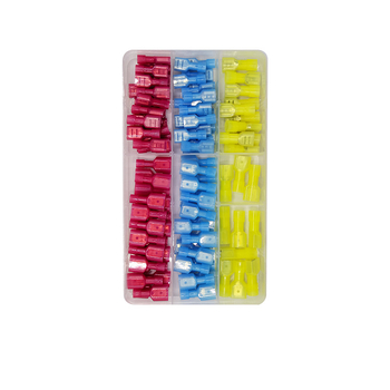 Atsperes kiirühendajad, meesso- ja naissoost, elektrijuhtmete jaoks, krimpimine, 0.5-6 mm², pakendivalikud: 100 või 200 tk