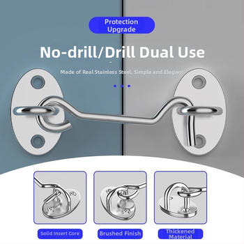 Slankiojančių durų spyna – be gręžimo, nerūdijantis plienas, šlifuotas paviršius, Tipo A spyna