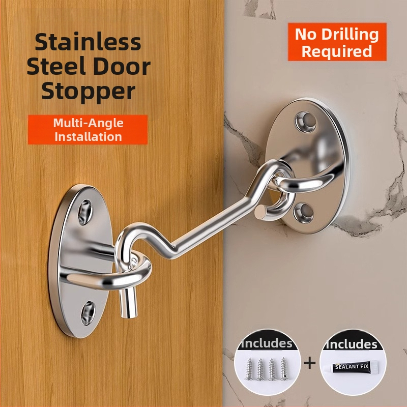 Slankiojančių durų spyna – be gręžimo, nerūdijantis plienas, šlifuotas paviršius, Tipo A spyna