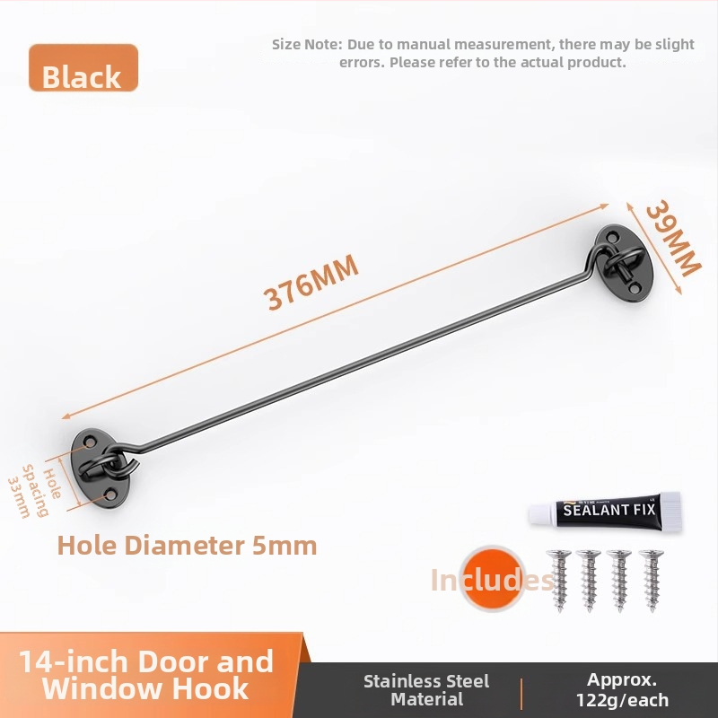 Slankiojančių durų spyna – be gręžimo, nerūdijantis plienas, šlifuotas paviršius, Tipo A spyna