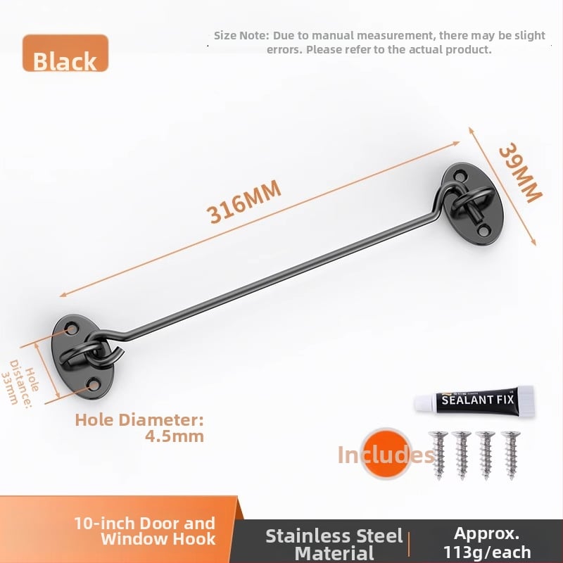 Slankiojančių durų spyna – be gręžimo, nerūdijantis plienas, šlifuotas paviršius, Tipo A spyna