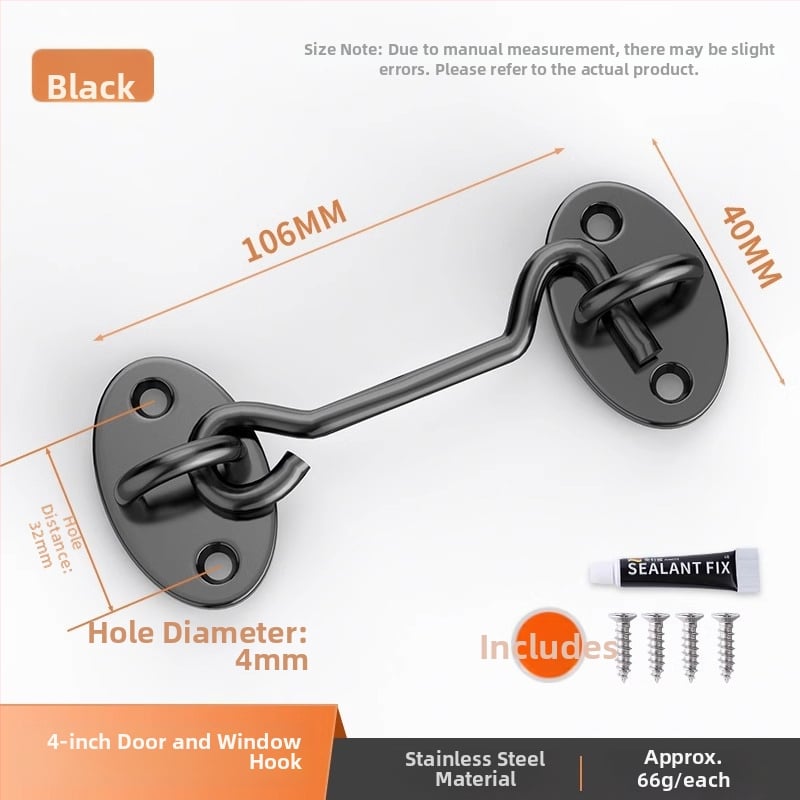 Slankiojančių durų spyna – be gręžimo, nerūdijantis plienas, šlifuotas paviršius, Tipo A spyna