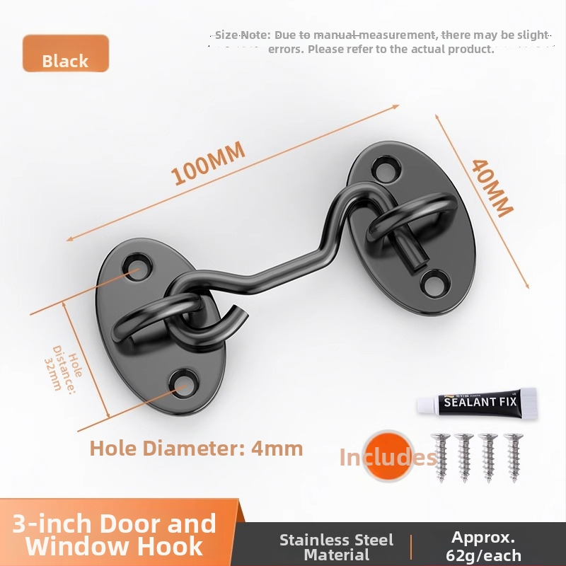 Slankiojančių durų spyna – be gręžimo, nerūdijantis plienas, šlifuotas paviršius, Tipo A spyna