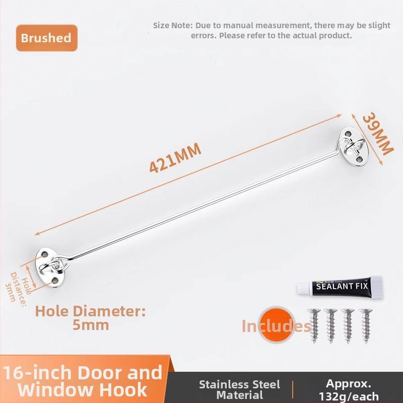 Slankiojančių durų spyna – be gręžimo, nerūdijantis plienas, šlifuotas paviršius, Tipo A spyna