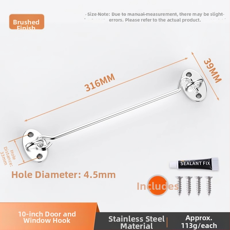 Slankiojančių durų spyna – be gręžimo, nerūdijantis plienas, šlifuotas paviršius, Tipo A spyna