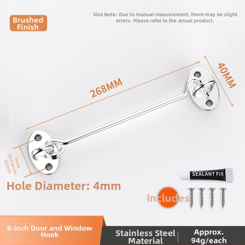 Slankiojančių durų spyna – be gręžimo, nerūdijantis plienas, šlifuotas paviršius, Tipo A spyna