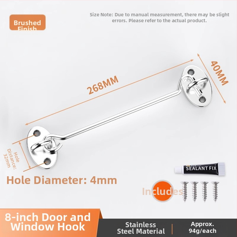 Slankiojančių durų spyna – be gręžimo, nerūdijantis plienas, šlifuotas paviršius, Tipo A spyna