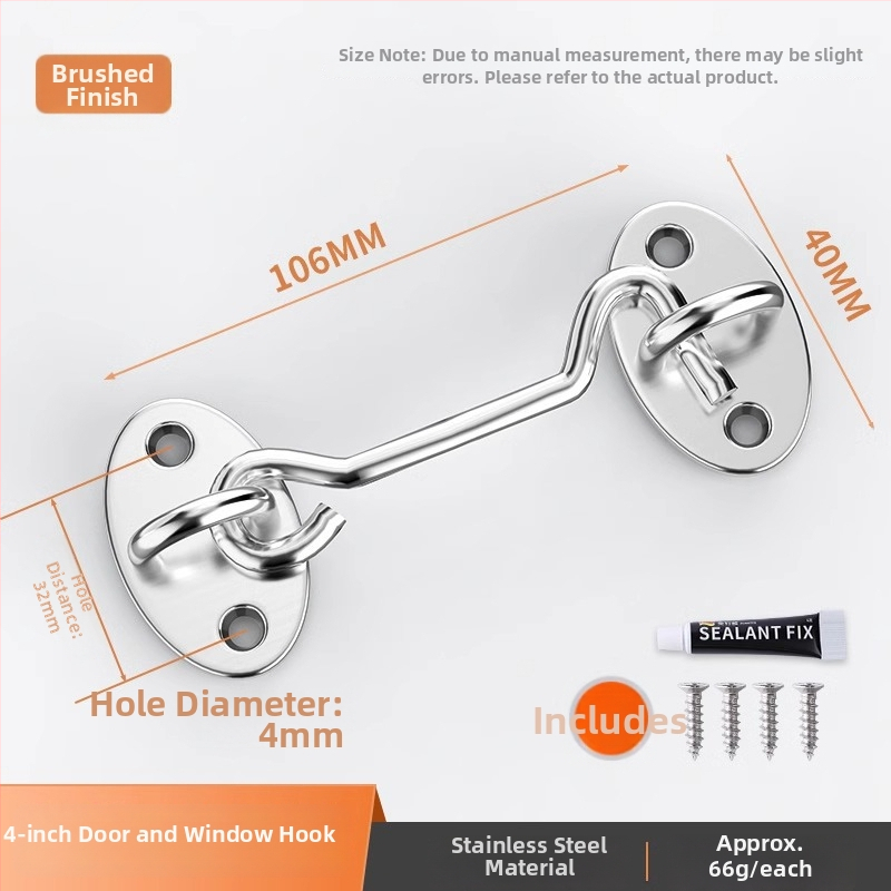 Slankiojančių durų spyna – be gręžimo, nerūdijantis plienas, šlifuotas paviršius, Tipo A spyna