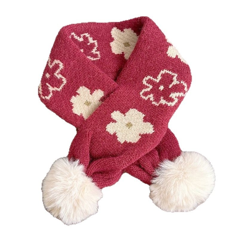 Vaikų vilnos šalikas Korejos stiliaus su spalvotų kvadratėlių piešiniu, stačiakampio formos, žiemai šiltas ir vėją atlaikantis