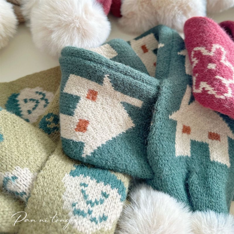 Vaikų vilnos šalikas Korejos stiliaus su spalvotų kvadratėlių piešiniu, stačiakampio formos, žiemai šiltas ir vėją atlaikantis