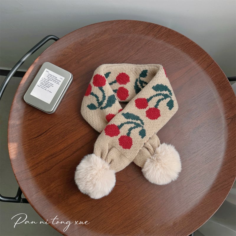 Vaikų vilnos šalikas Korejos stiliaus su spalvotų kvadratėlių piešiniu, stačiakampio formos, žiemai šiltas ir vėją atlaikantis