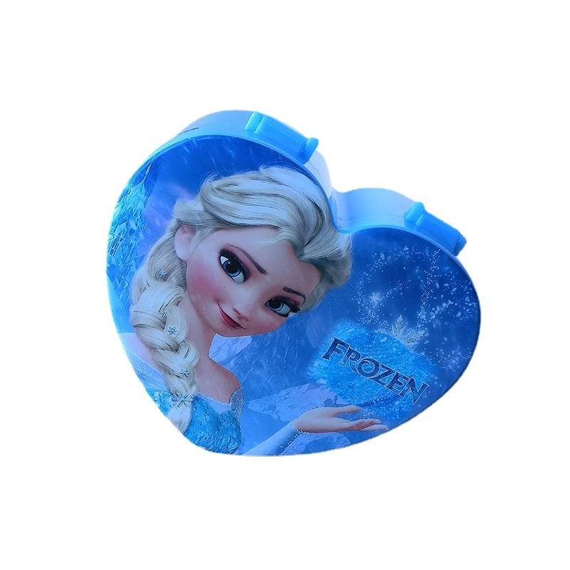 Makiažo ir papuošalų laikymo dėžutė ant stalo su dvigubu veidrodžiu ir širdies formos dizainu; Princesės serija; medžiagos: plastikas/resinai/geležis