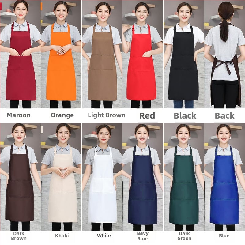 Priekšauts no auduma, bez piedurknēm, pret netīrumiem, ūdensnecaurlaidīgs un eļļas atgrūdošs, ar logotipa druku (bez piedurknēm; audums; pret netīrumiem; ūdensnecaurlaidīgs; logotipa druka)