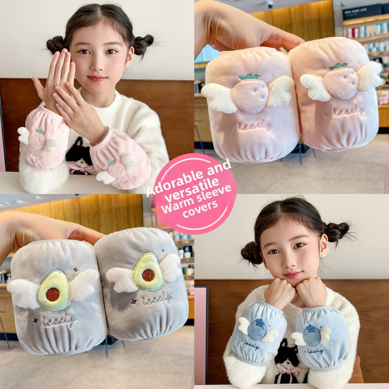 Vaikų antišpurvų rankovės — karikatūrinis raštas ant audinio, siuvinėjimas, žiemai, pavasariui ir rudeniui