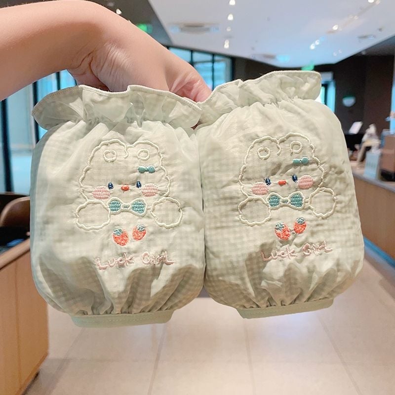 Vaikų antišpurvų rankovės — karikatūrinis raštas ant audinio, siuvinėjimas, žiemai, pavasariui ir rudeniui