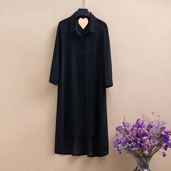 Moteriška šifono palaidinė vidutinio ilgio, naujas 2025 m. vasaros modelis, plona, plius dydžio, laisva, trijų ketvirčių rankovėmis, tinka vidutinio amžiaus mamoms.