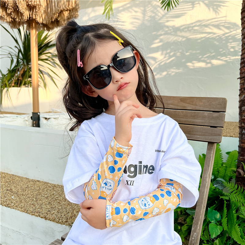 Dječje UV zaštitne podlaktijske rukavice od Ice Silk, 100% poliester, lagane, za ljeto na otvorenom