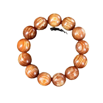 108 gyöngyös kínai stílusú karkötő Blood Dragon Woodból borostyán betétekkel