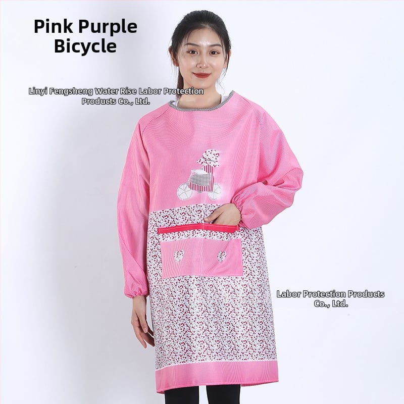 Priekšauts ar garām piedurknēm, Korejas stila, poliesters, karikatūras raksts, universāls pieaugušajiem