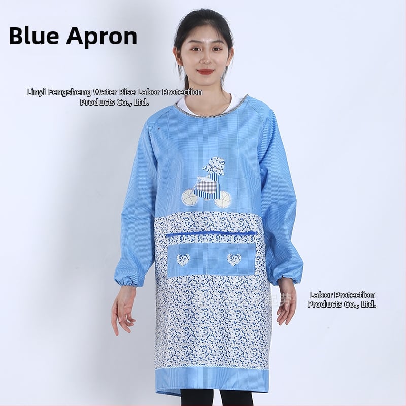 Priekšauts ar garām piedurknēm, Korejas stila, poliesters, karikatūras raksts, universāls pieaugušajiem