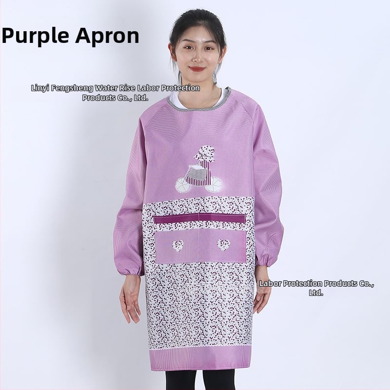 Priekšauts ar garām piedurknēm, Korejas stila, poliesters, karikatūras raksts, universāls pieaugušajiem