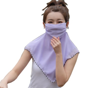 Napvédő sál teljes arcot fedő, virágmintás chiffon, nyomtatott dizájn, fülhorgos maszk, porvédő, nőknek, tavasz-nyár-ősz