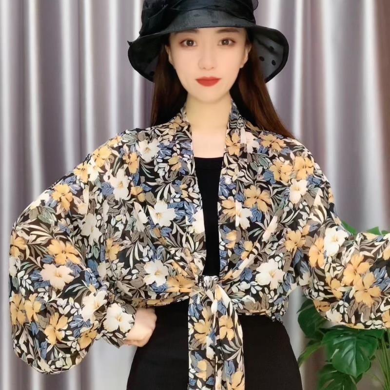 Šifono kardiganas, laisvas kirpimo, kvėpuojantis, UV apsauga, saulės skydas lauko naudojimui, poliesterio šifonas