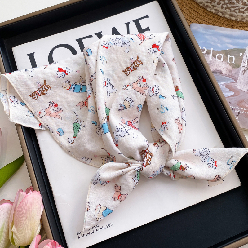 Детски памучно‑ленени ленти за глава и шалчета, унисекс, плътна тъкан, есен