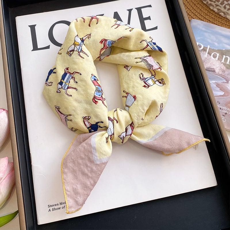 Детски памучно‑ленени ленти за глава и шалчета, унисекс, плътна тъкан, есен