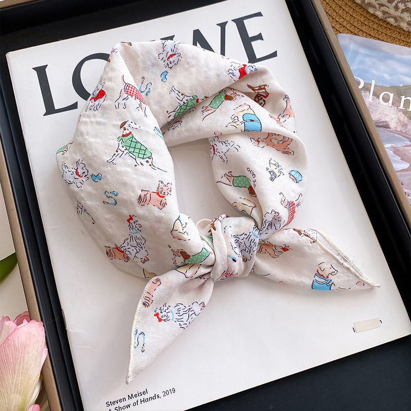 Детски памучно‑ленени ленти за глава и шалчета, унисекс, плътна тъкан, есен