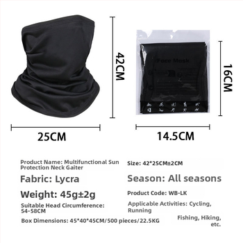 WB dviratininko kaukė – Spandex/Lycra audinys, unisex, kvėpuojanti galvos apdaila lauke