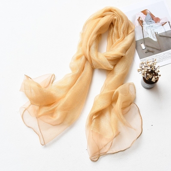 Hosszú selyemsál organza élével és gyémánt szegéllyel, dupla rétegű selyemkeverék sál, warp-tűzés, Hangzhou eredet, őszi viselet, Puchang könnyű luxus stílus