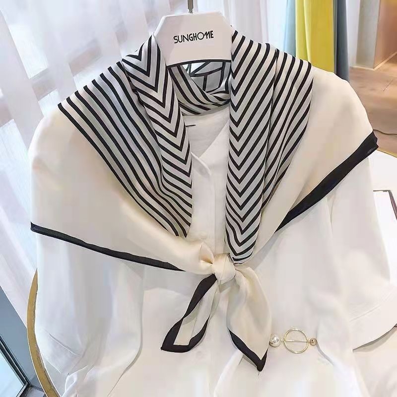 Kvadratni šal brenda Jishong Liangpin, sintetička svila, jesen 2023, gradski stil