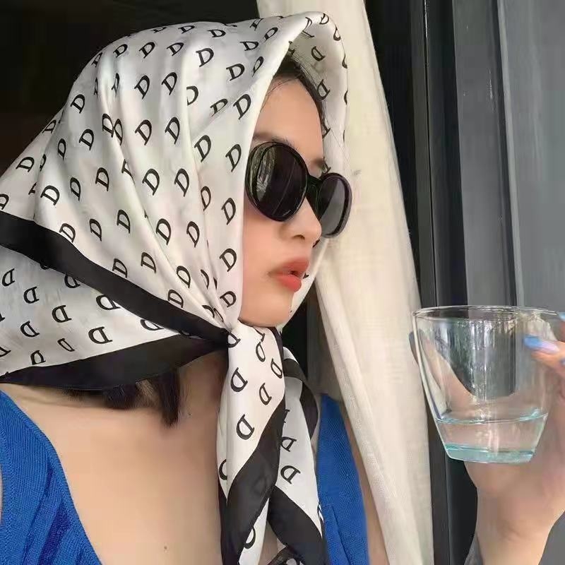 Kvadratni šal brenda Jishong Liangpin, sintetička svila, jesen 2023, gradski stil