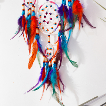 Skandināvu roku darbs, spalvu sapņu ķērājs, sienas dekors ar vēja zvaniņu, gatavs produkts, guļamistabas, sienas un gultas dekors