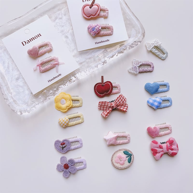 Dječje metalne ukosnice za kosu s cvjetnim motivom, karikaturalni stil, dodatak za kosu