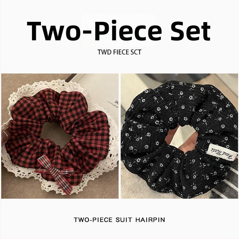 Gumička do vlasov s kvetinovým corduroy vzorom na cop alebo drdol – deti, vintage, jar 2025