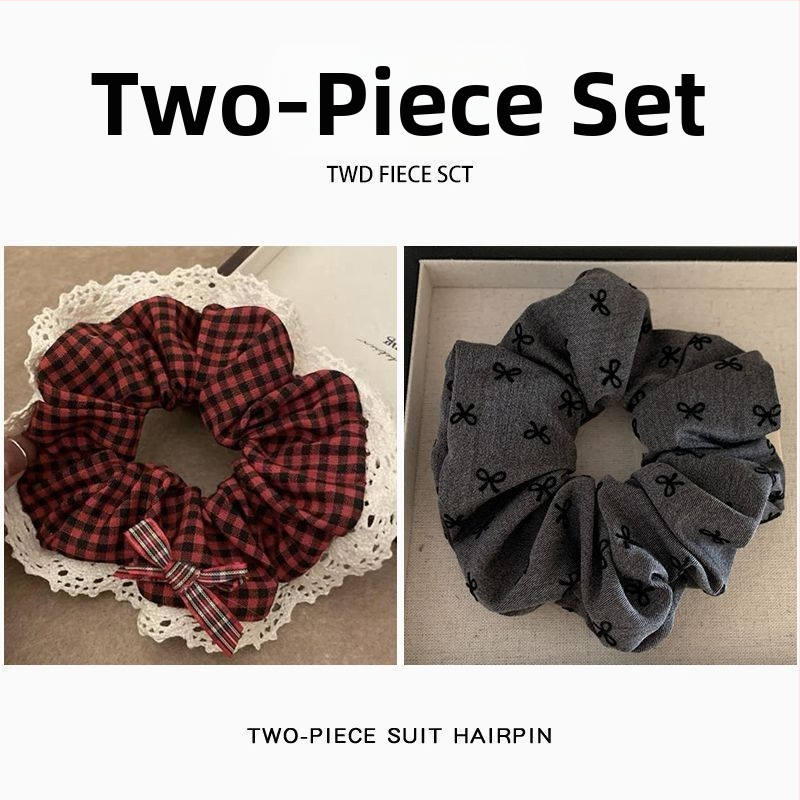 Gumička do vlasov s kvetinovým corduroy vzorom na cop alebo drdol – deti, vintage, jar 2025