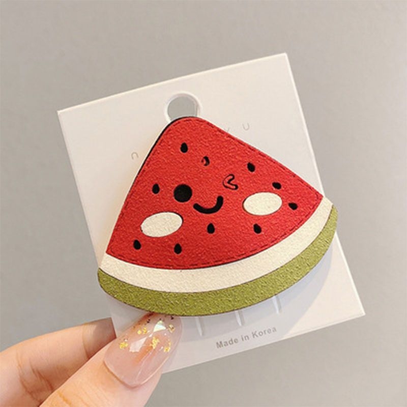 Gyerekeknek készült hajkiegészítő, textíliás Tie-Dye minta, ragasztó hajcsatt, gyümölcs motívumú oldalsó klipsz, virágos design, 0–3 éveseknek