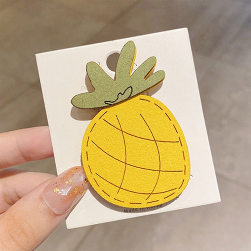 Gyerekeknek készült hajkiegészítő, textíliás Tie-Dye minta, ragasztó hajcsatt, gyümölcs motívumú oldalsó klipsz, virágos design, 0–3 éveseknek