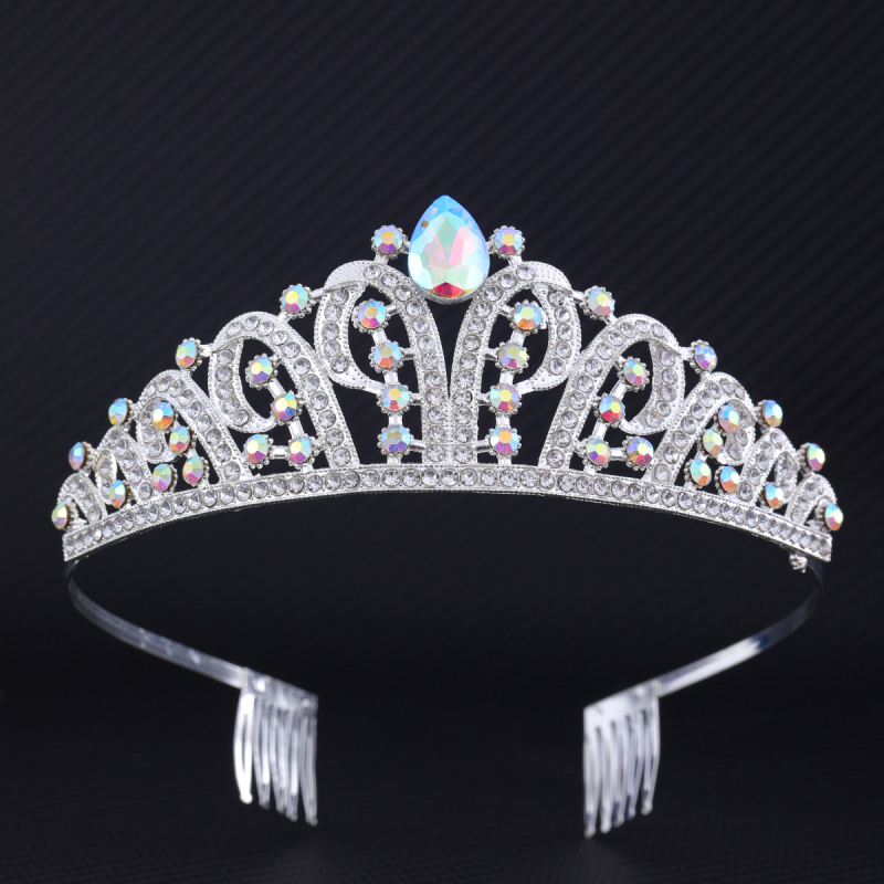 Menyasszonyi korona fejfedő, vintage stílus, ötvözet anyag, korona forma, kézi készítés; kód HG-066