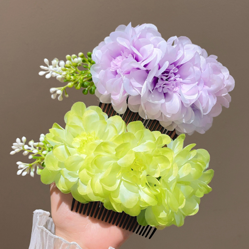 Гребен за коса с цветя – странично обрънат дизайн, аксесоар за глава