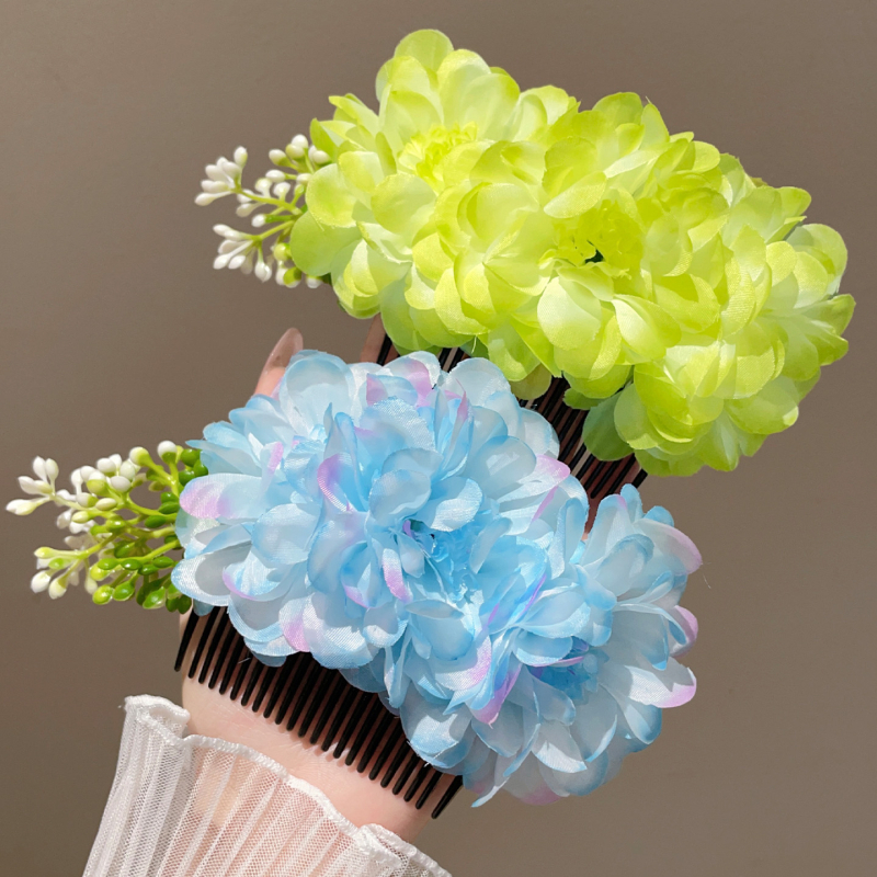 Гребен за коса с цветя – странично обрънат дизайн, аксесоар за глава