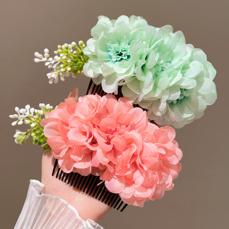 Гребен за коса с цветя – странично обрънат дизайн, аксесоар за глава